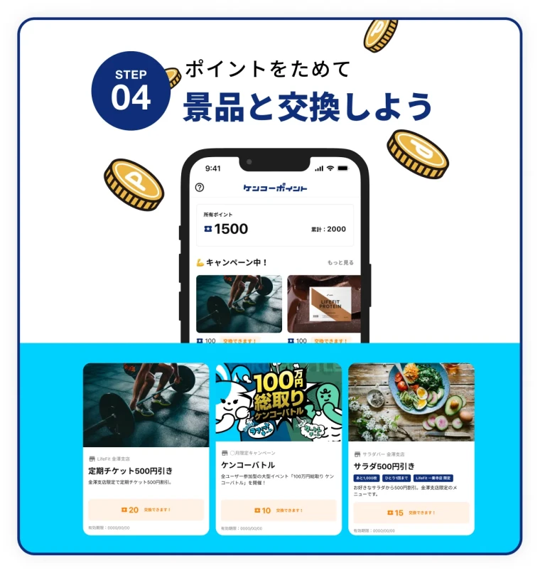 STEP04 ポイントをためて景品と交換しよう